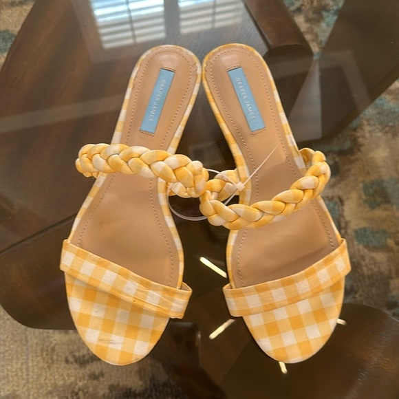 New Draper James Braided Ellie Sandals Yellow Gingham in size 8.5 - Picture 2 of 8